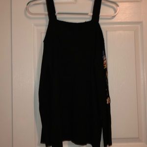 Black Cropped Shoulder Sweater